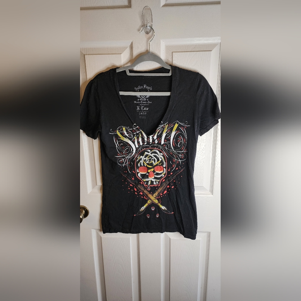 Sullen Angels v-neck tee shirt